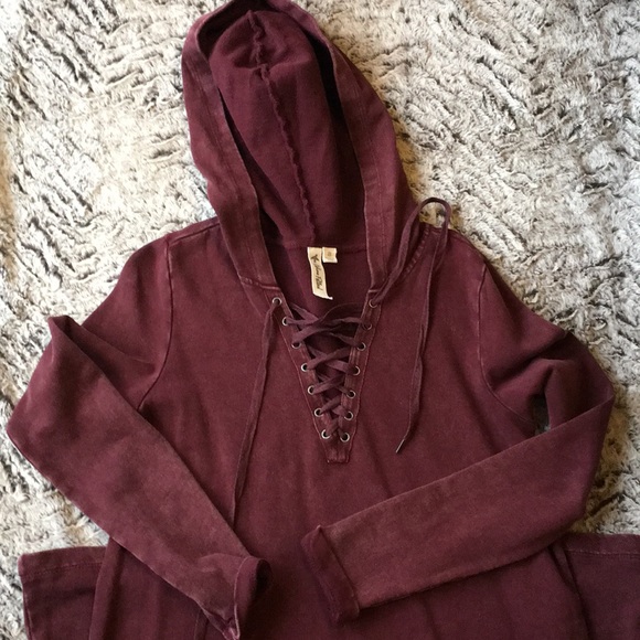 Size S burgundy sweatshirt dress - Picture 3 of 5